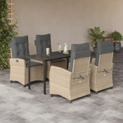 Tuinset van poly rattan met gemakkelijk schoon en gehard glas oppervlak - Tuinsets