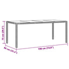 Tuinset van poly rattan met gemakkelijk schoon en gehard glas tafel - Tuinsets