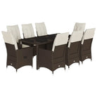 Tuinset van poly rattan met gemakkelijk schoon en gehard glas tafel - Tuinsets