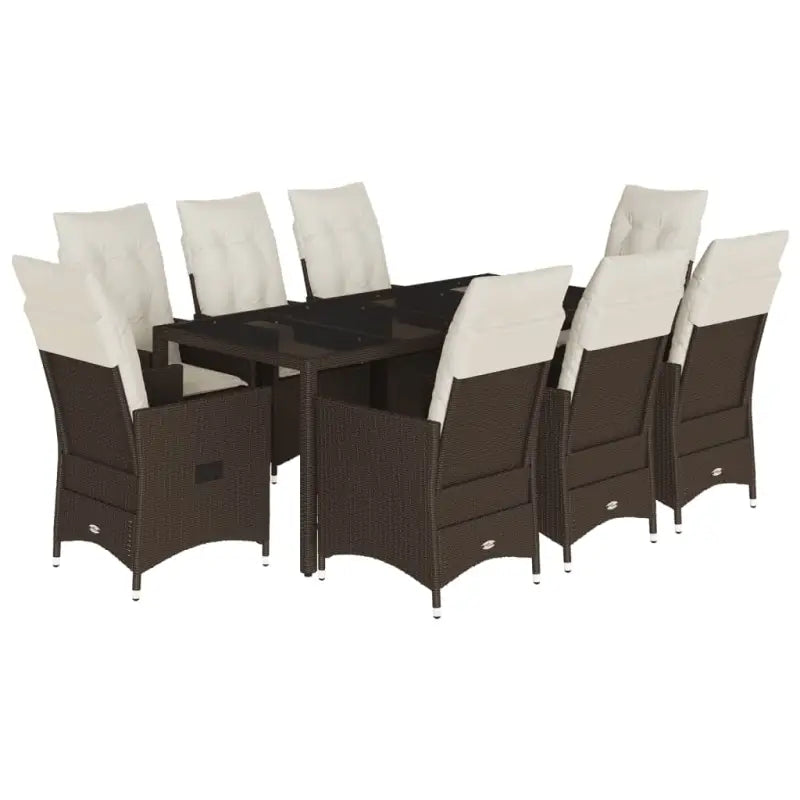 Tuinset van poly rattan met gemakkelijk schoon en gehard glas tafel - Tuinsets