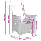 Tuinset van poly rattan met gemakkelijk schoon en gehard glas tafel - Tuinsets