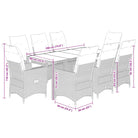 Tuinset van poly rattan met gemakkelijk schoon en gehard glas tafel - Tuinsets