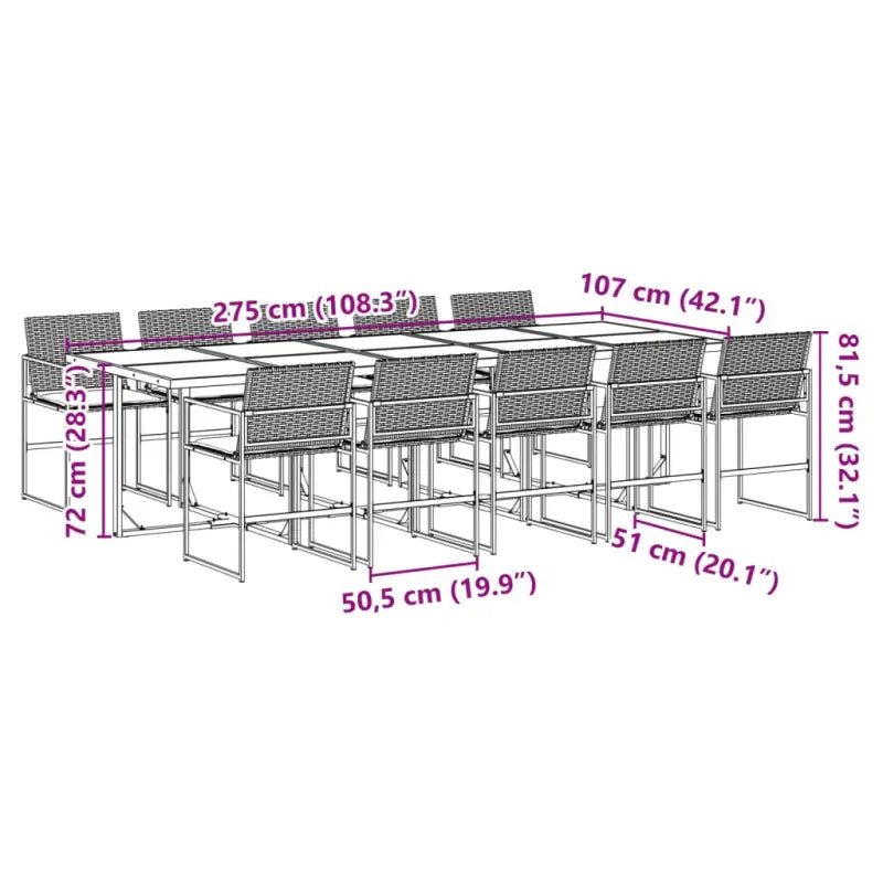 Tuinset van poly rattan met gemakkelijk schoon en wasbare hoes - Tuinsets