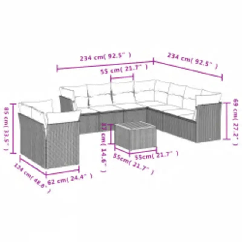 Tuinset van poly rattan met gepoedercoat staal voor comfortabel buitenvoordeel - Tuinsets