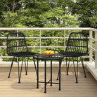 Tuinset van poly rattan met mooi uiterlijk en afmetingen eenvoudig schoon - Zwart - Tuinsets