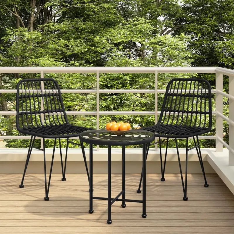 Tuinset van poly rattan met mooi uiterlijk en afmetingen eenvoudig schoon - Zwart - Tuinsets