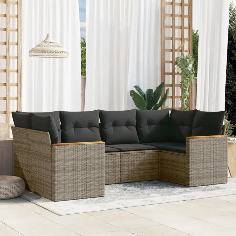 Tuinset van zwart gepoedercoat staal met comfortabele afmetingen - Grijs - Tuinsets