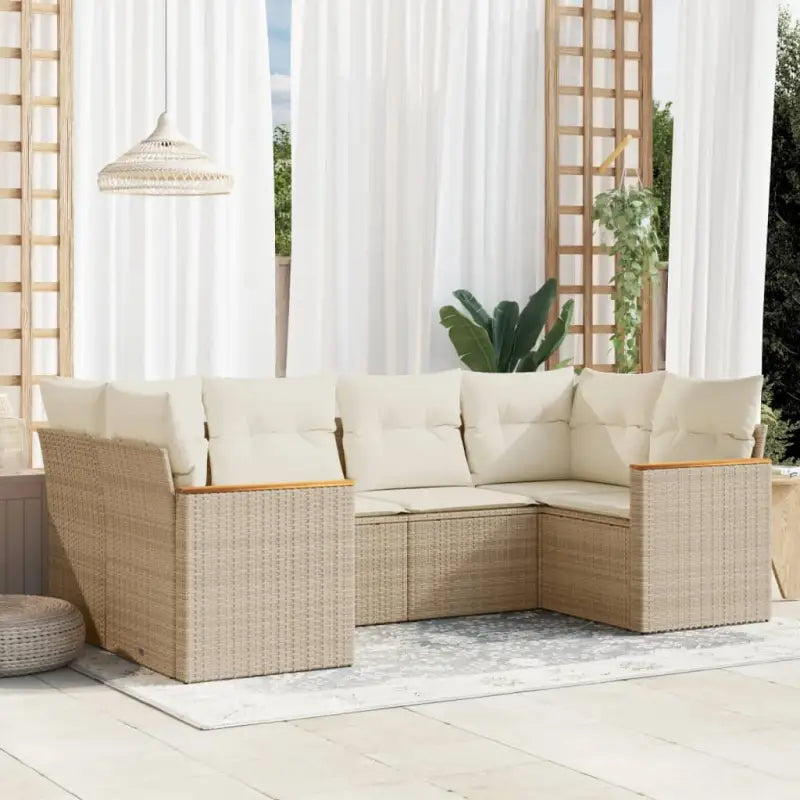 Tuinset van zwart gepoedercoat staal met comfortabele afmetingen - Beige - Tuinsets