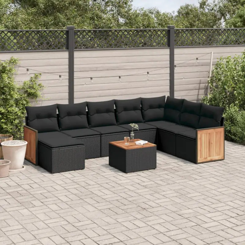 Tuinset van zwart gepoedercoat staal met comfortabele afmetingen - Zwart / Met tafel - Tuinsets
