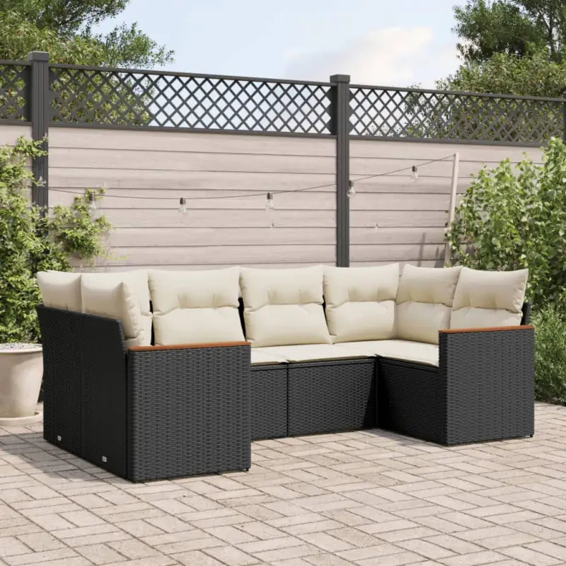 Tuinset van zwart gepoedercoat staal met comfortabele afmetingen - Zwart en crème - Tuinsets