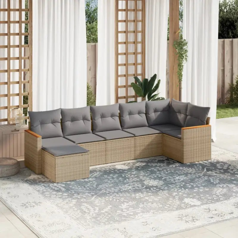 Tuinset van zwart gepoedercoat staal met comfortabele afmetingen - Gemengd beige / Zonder tafel - Tuinsets