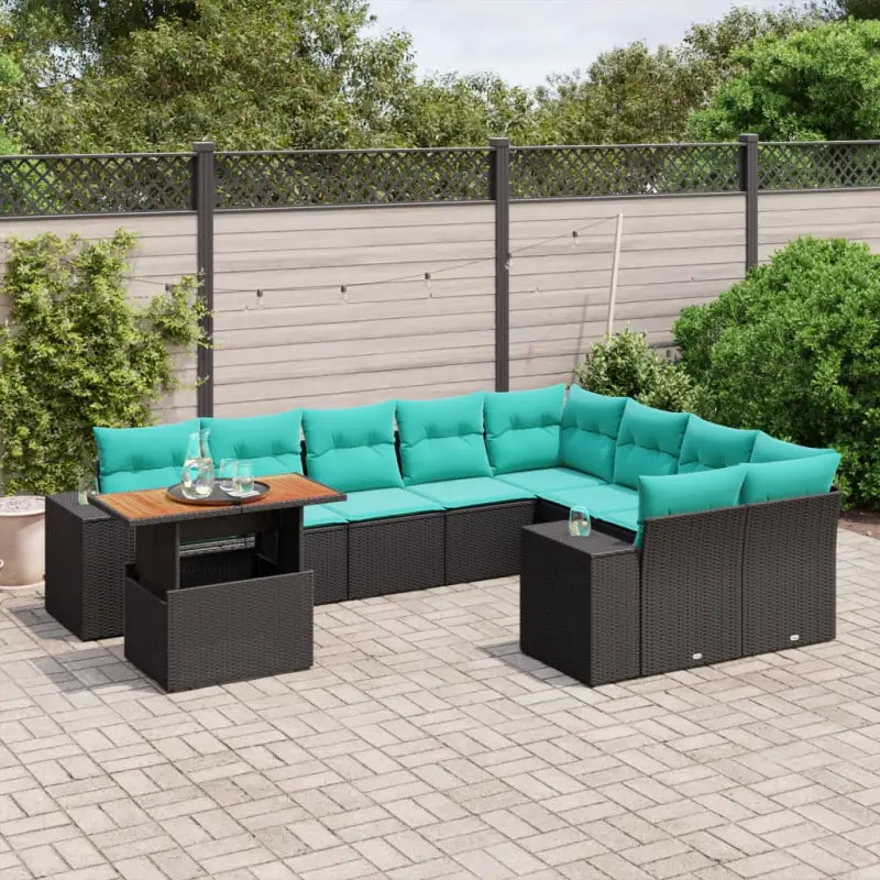 Tuinset van zwart materiaal en gepoedercoat staal met ruime afmetingen - Tuinsets