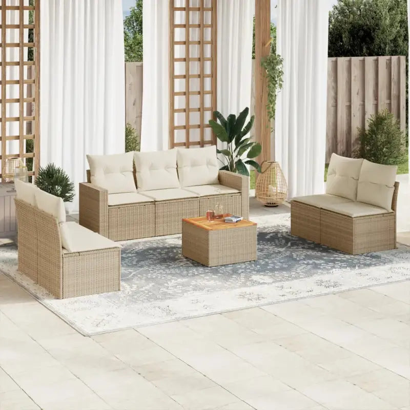 Tuinset van zwart materiaal en gepoedercoat staal voor buitenplezier - beige en crèmekleurig - Tuinsets