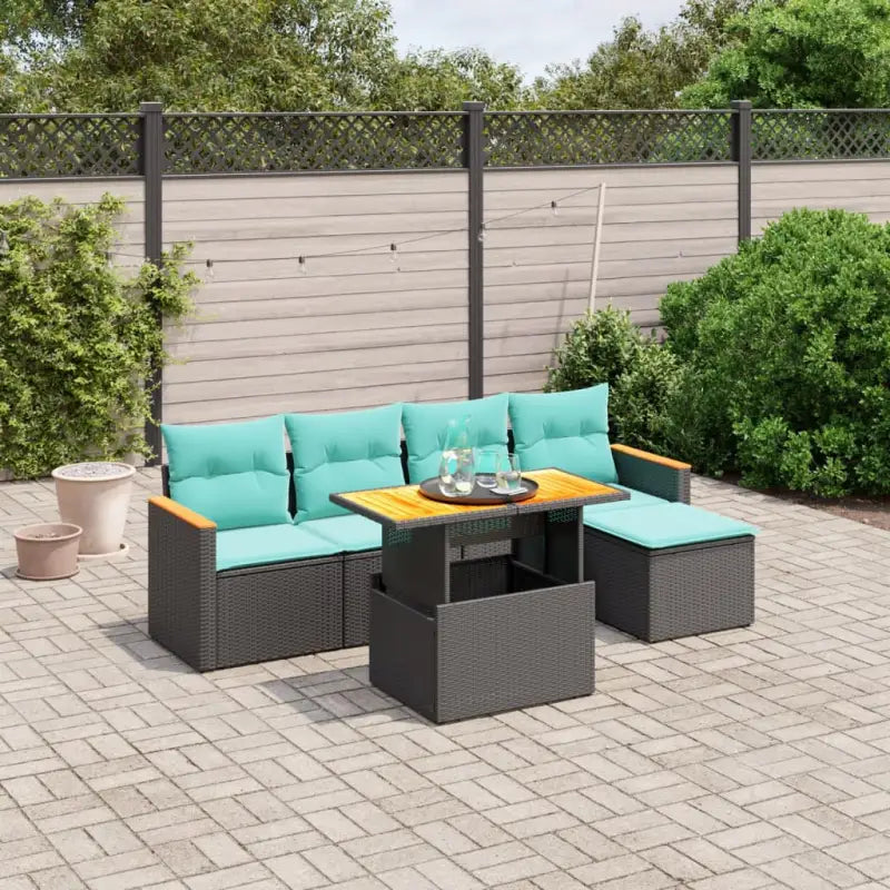 Tuinset van zwart materiaal met gepoedercoat staal en diverse afmetingen - Zwart / zonder opbergruimte - Tuinsets
