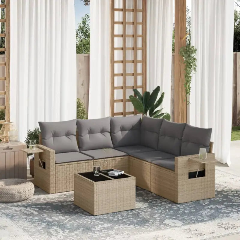 Tuinsets in beige materiaal met gepoedercoat staal en afmetingen - Tuinsets