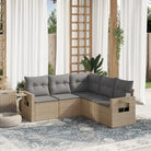 Tuinsets in beige materiaal met gepoedercoat staal en afmetingen - Beige en grijs / Zonder tafel - Tuinsets