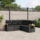 Tuinsets in beige materiaal met gepoedercoat staal en comfortabele afmetingen zitting - Zwart / Zonder tafel - Tuinsets