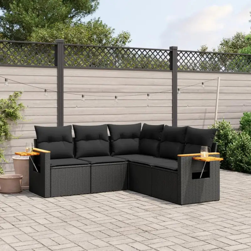 Tuinsets in beige materiaal met gepoedercoat staal en comfortabele afmetingen zitting - Zwart / Zonder tafel - Tuinsets