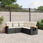 Tuinsets in beige materiaal met gepoedercoat staal en comfortabele afmetingen zitting - Zwart en crème / Zonder tafel