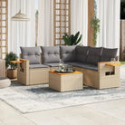 Tuinsets in beige materiaal met gepoedercoat staal en comfortabele afmetingen zitting - Beige en grijs / Met tafel