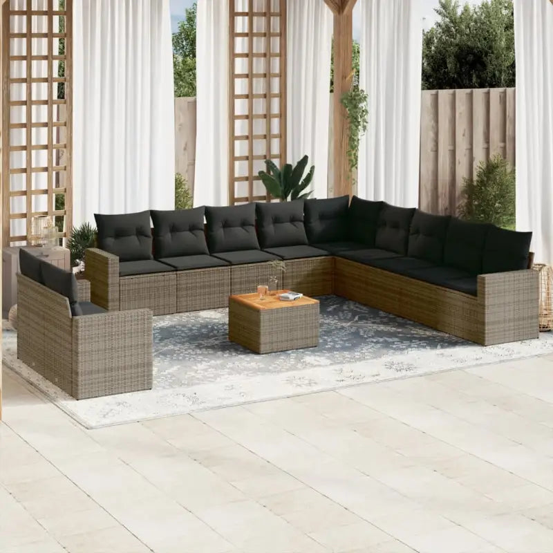 Tuinsets in beige materiaal met gepoedercoat staal en ideale afmetingen - Grijs - Tuinsets
