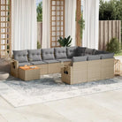 Tuinsets in gemengd beige voor een comfortabele buitenruimte - beige mix en grijs / Tafel + 2x hoek + 6x midden