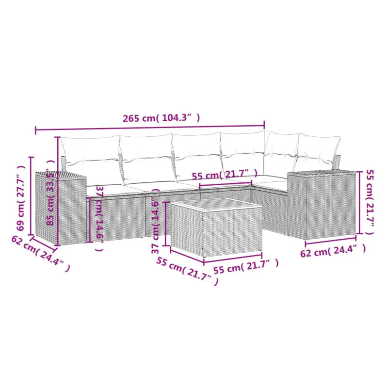 Tuinsets in grijs materiaal met gepoedercoat staal en afmetingen - Tuinsets