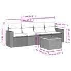 Tuinsets in grijs materiaal met gepoedercoat staal en perfecte afmetingen - Grijs - Tuinsets