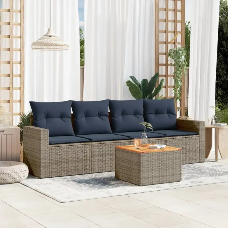 Tuinsets in grijs materiaal met gepoedercoat staal en perfecte afmetingen - Grijs - Tuinsets