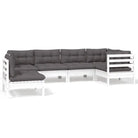 Tuinsets in massief grenenhout met comfortabele rug- en zijkussens - Wit - Tuinsets