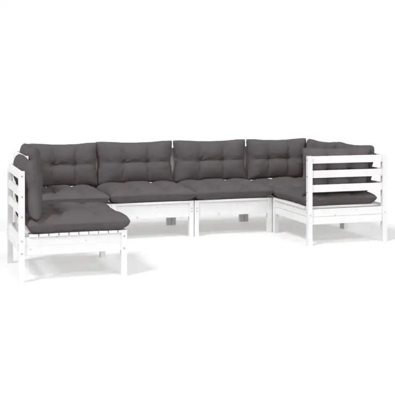 Tuinsets in massief grenenhout met comfortabele rug- en zijkussens - Wit - Tuinsets