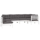 Tuinsets in massief grenenhout met comfortabele rug- en zijkussens - Wit - Tuinsets