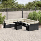 Tuinsets in zwart materiaal met gepoedercoat staal en afmetingen - Zwart en crème / Met tafel - Tuinsets