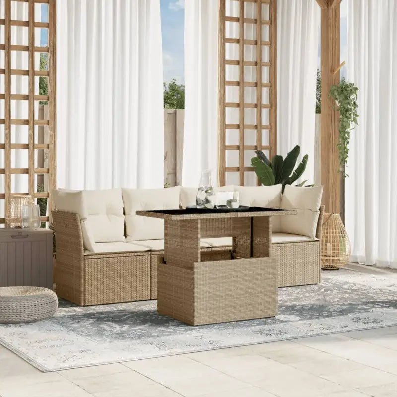 Tuinsets met beige materiaal en gepoedercoat staal afmetingen - beige en crèmekleurig / zonder opbergruimte - Tuinsets
