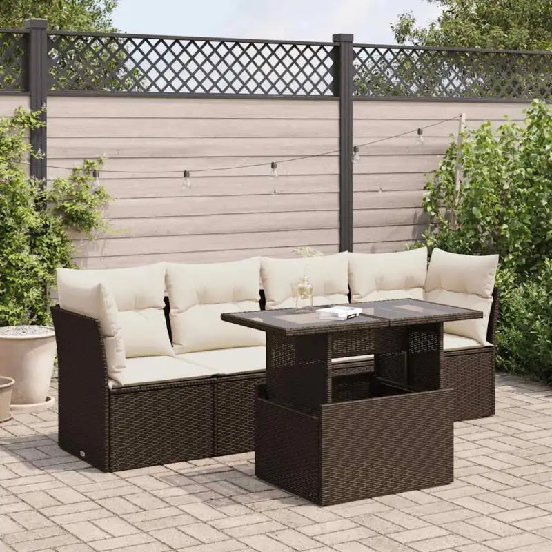 Tuinsets met beige materiaal en gepoedercoat staal afmetingen - Bruin en crème / met opbergruimte - Tuinsets