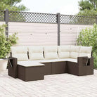 Tuinsets met beige materiaal en gepoedercoat staal afmetingen - Bruin en crème / Met tafel - Tuinsets