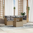 Tuinsets met beige materiaal en gepoedercoat staal afmetingen - Beige en grijs / zonder opbergruimte - Tuinsets