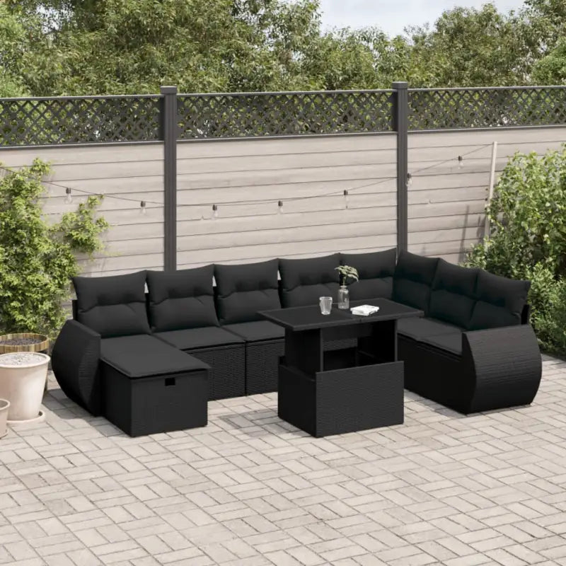 Tuinsets met beige materiaal en gepoedercoat staal voor buitenruimte - Zwart / zonder opbergruimte - Tuinsets