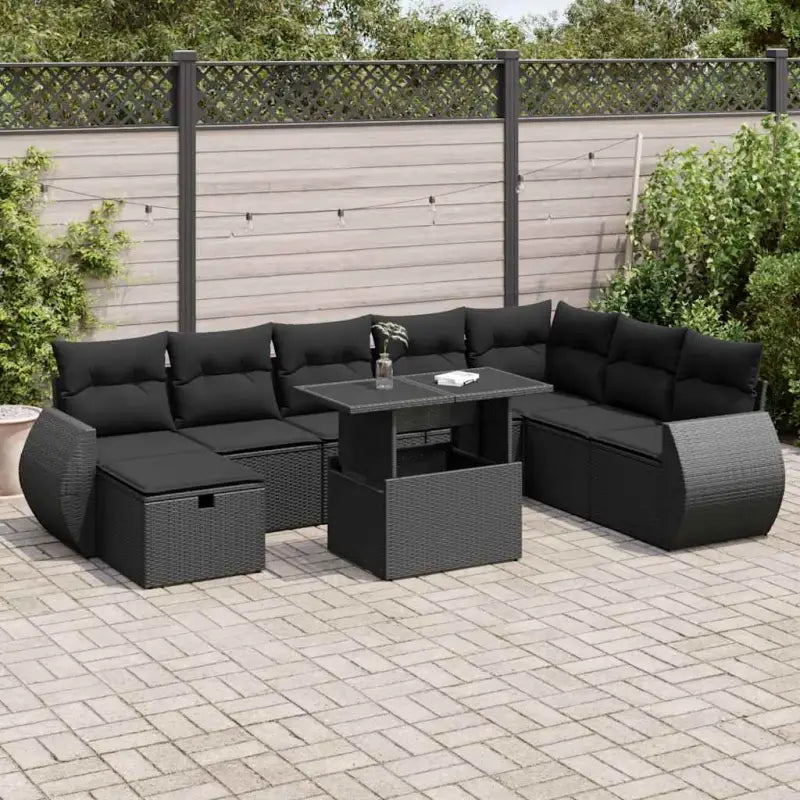 Tuinsets met beige materiaal en gepoedercoat staal voor buitenruimte - Zwart / met opbergruimte - Tuinsets