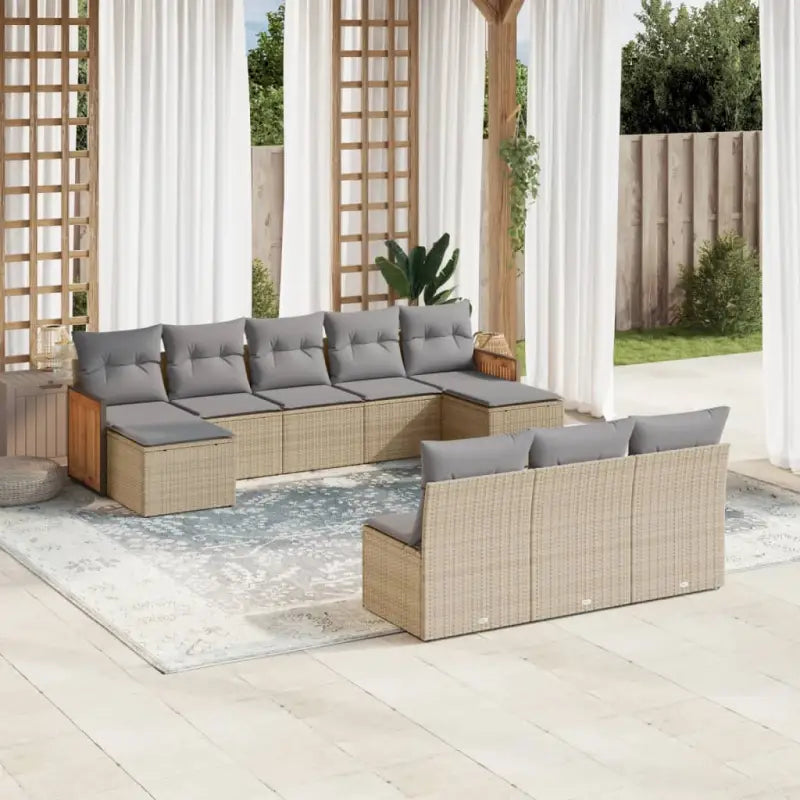 Tuinsets met beige materiaal en gepoedercoat staal voor comfortabel buiten genieten - beige en lichtgrijs / Zonder