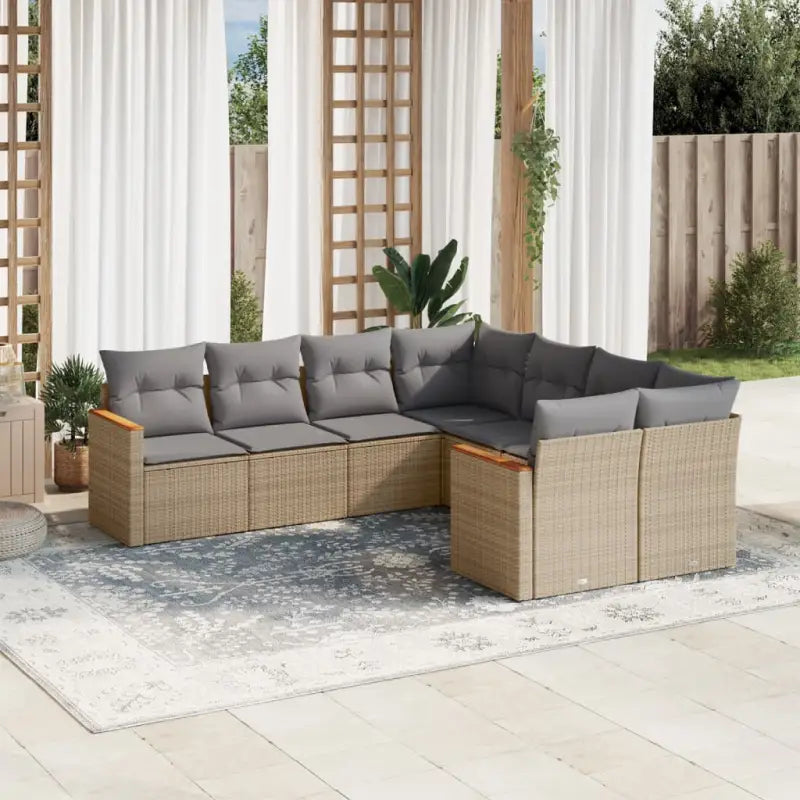 Tuinsets met gemengd beige materiaal en gepoedercoat staal afmetingen - Gemengd beige - Tuinsets