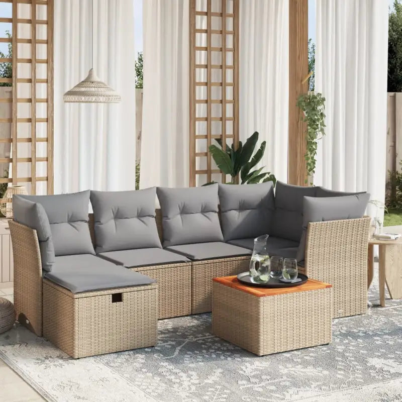 Tuinsets met gemengd beige materiaal voor een gezellige buitenruimte - Beige en grijs / zonder opbergruimte - Tuinsets