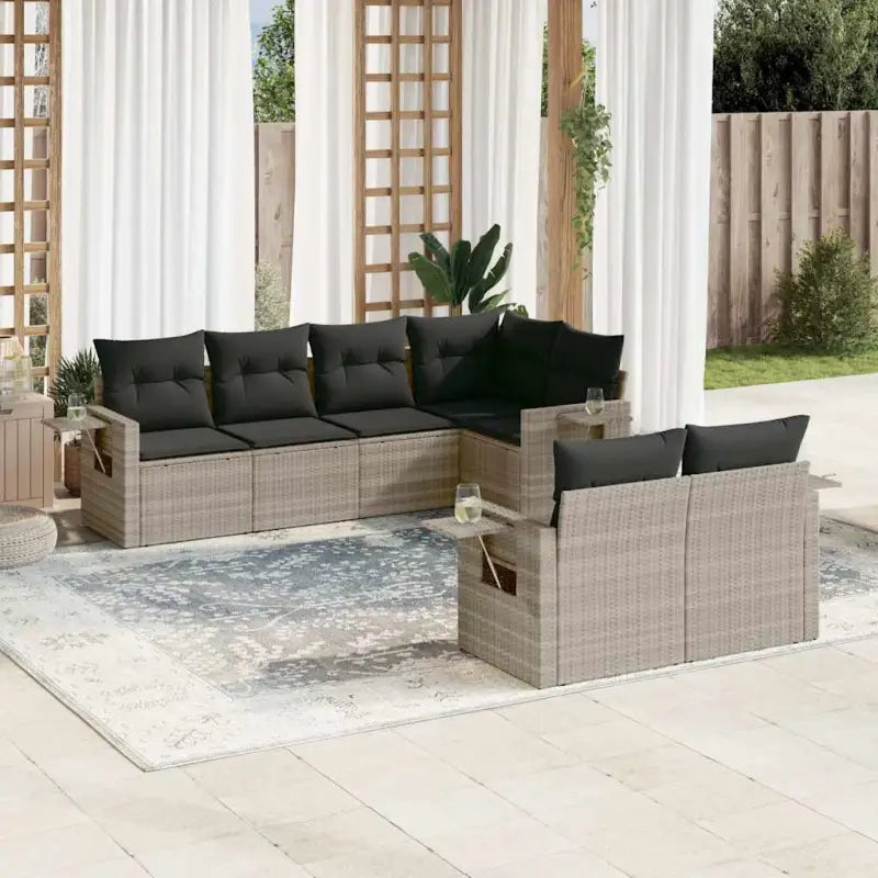 Tuinsets met gepoedercoat staal en beige materiaal voor buitenplezier - Lichtgrijs - Tuinsets