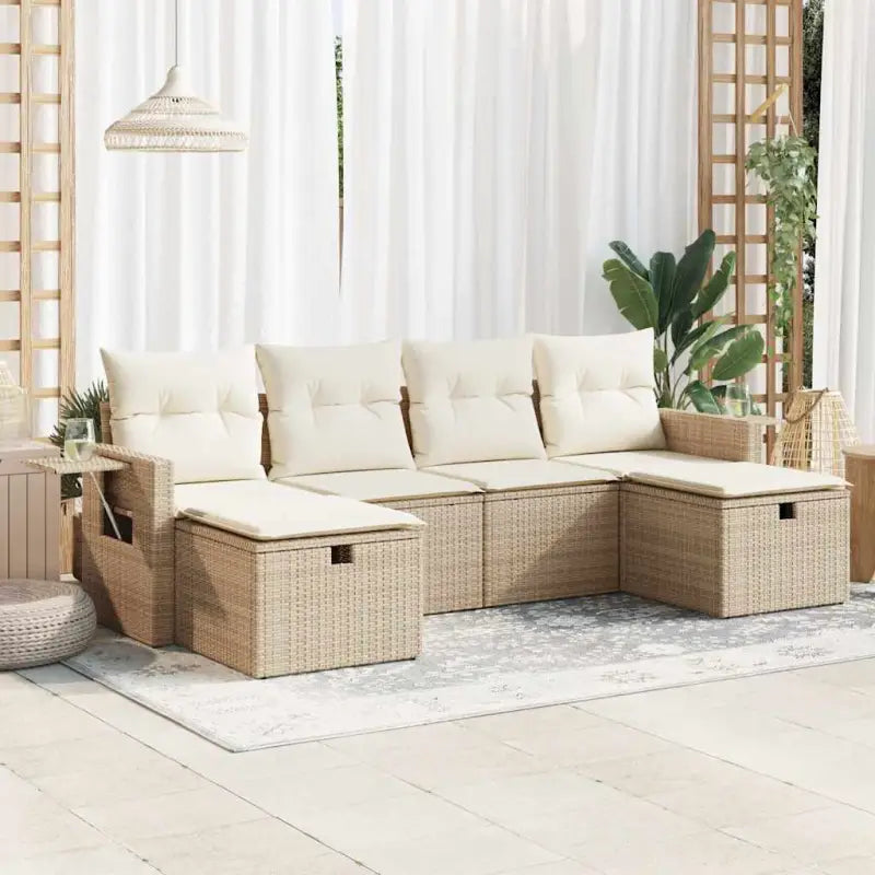 Tuinsets met gepoedercoat staal en zwarte materialen voor comfortabele buitenruimte - beige en crèmekleurig