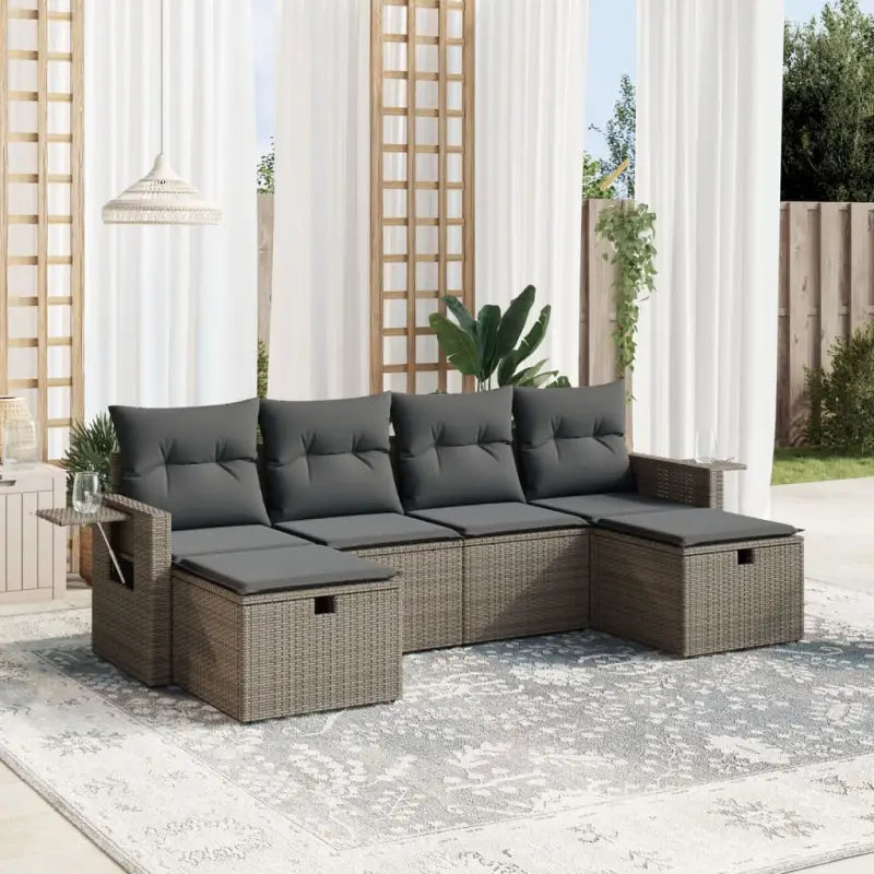 Tuinsets met gepoedercoat staal en zwarte materialen voor comfortabele buitenruimte - Grijs / zonder opbergruimte