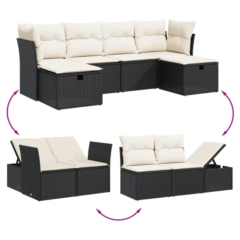 Tuinsets met gepoedercoat staal en zwarte materialen voor comfortabele buitenruimte - Tuinsets