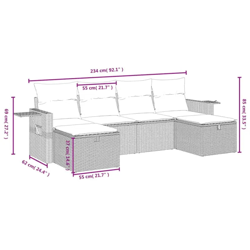 Tuinsets met gepoedercoat staal en zwarte materialen voor comfortabele buitenruimte - Tuinsets