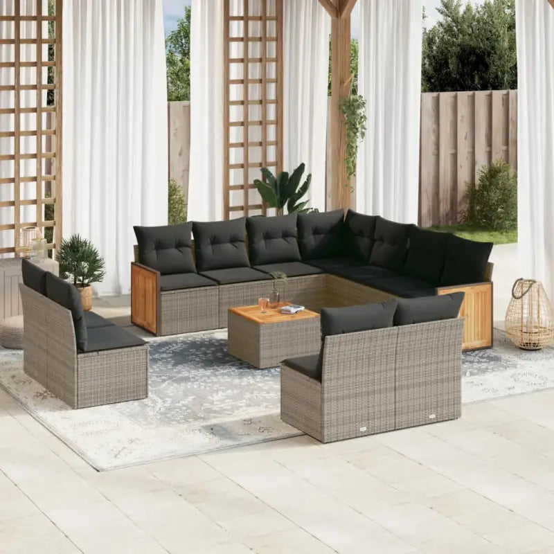 Tuinsets met grijs materiaal en waterdichte zak voor buitencomfort - Grijs / Met tafel - Tuinsets