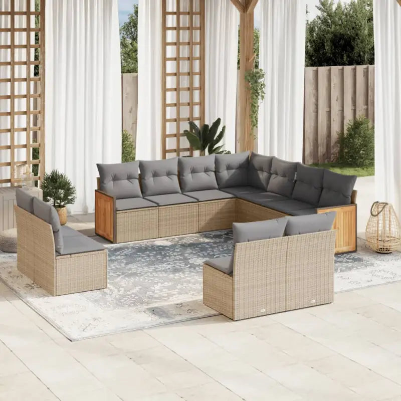 Tuinsets met grijs materiaal en waterdichte zak voor buitencomfort - Beige en grijs / Zonder tafel - Tuinsets