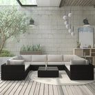 Tuinsets met levering bevat stijlvolle rattan loungeset voor het hele jaar - Zwart en crème - Tuinsets